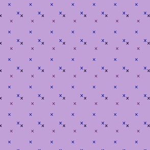 Happy Cross Stitch in Purple in Small Scale