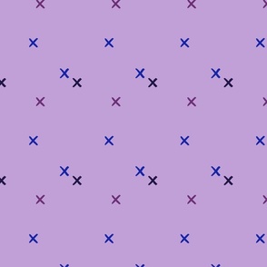Happy Cross Stitch in Purple in Medium Scale