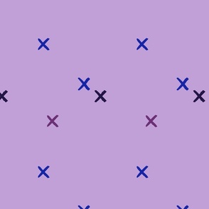 Happy Cross Stitch in Purple in Large Scale