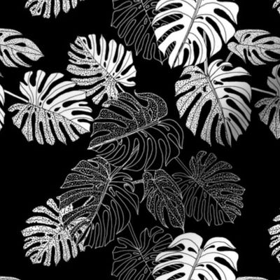 Tropical Vibes in Black and White (small scale) 