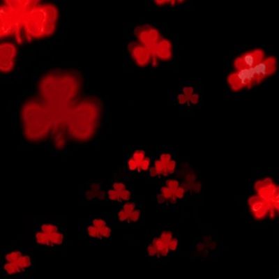 Ruby Red Bokeh Shamrocks (large scale) 