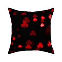 Ruby Red Bokeh Shamrocks (large scale) 