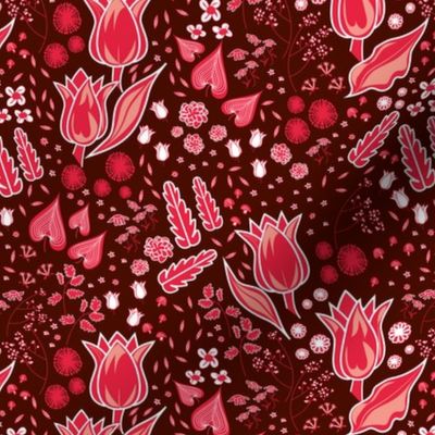 Becca Tulips_Dark Brown/Red Background Small scale