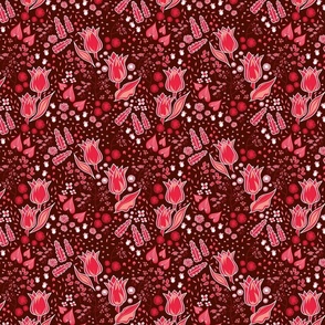 Becca Tulips_Dark Brown/Red Background Small scale