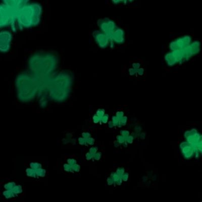 Green Bokeh Shamrocks (large scale)  