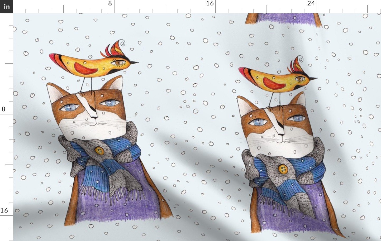 Violet sweater cat - Large scale