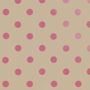 (S) Pink Hombre Polka Dots on Khaki