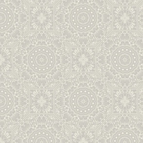 Carved Floral - Tatted Octogon Neutral pattern