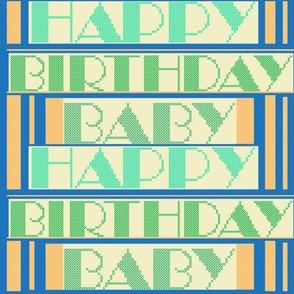 Cross-stitch Large Scale Happy Birthday Baby