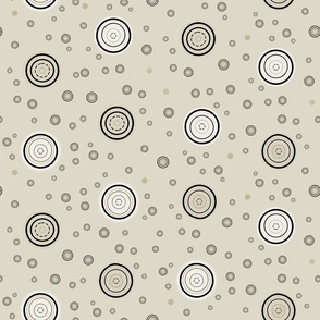 Hypnotic Rolling  Circles  in Sand Beige