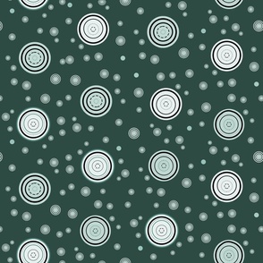 Hypnotic Rolling Circles in Dark Green