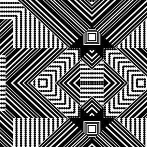 Black And White Geometric Tiles large