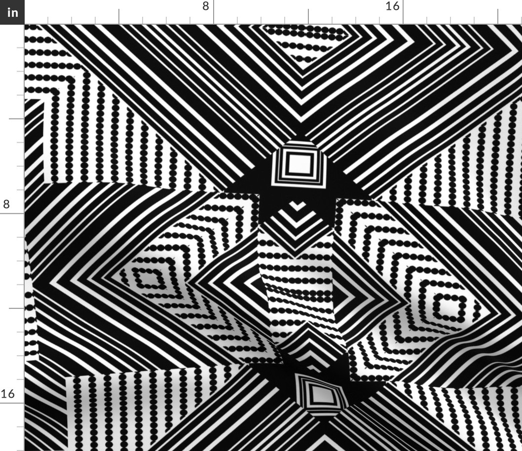 Black And White Geometric Tiles large