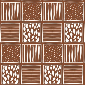  Dots and Lines in  Squares - White and Brown