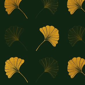 Ginkgo in gold and green- big size