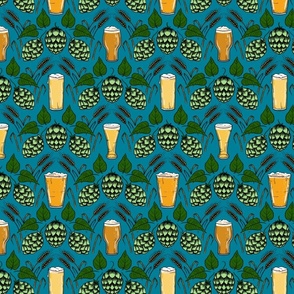 Beer Barley and Hops teal small 