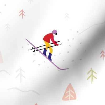Ski slopes white