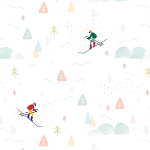 Ski slopes white