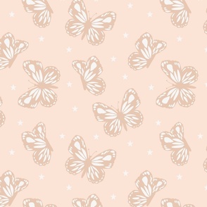 Summer Butterflies - Barely Peach - 12x12 Inch