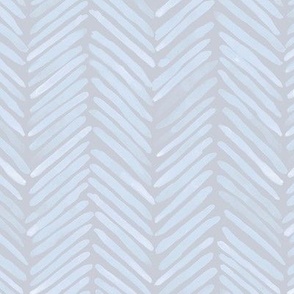 baby blue on gray herringbone - watercolor blue and grey brush stroke abstract geometric painted pattern p307-333