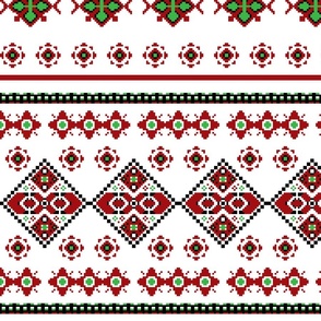 Pixelart traditional pattern on white background