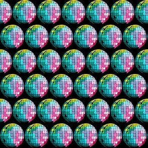 Colorful disco balls on black | small