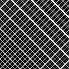 X Marks The Cross Stitch Black White medium || geometric diagonal square