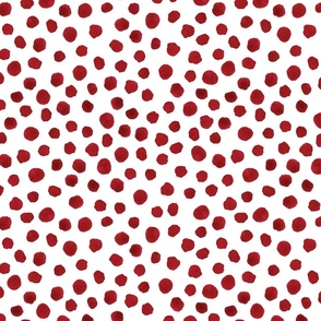 Red and White Boho Dots 12 inch