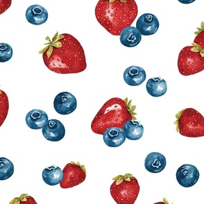 Watercolor Summer Berries 24 inch