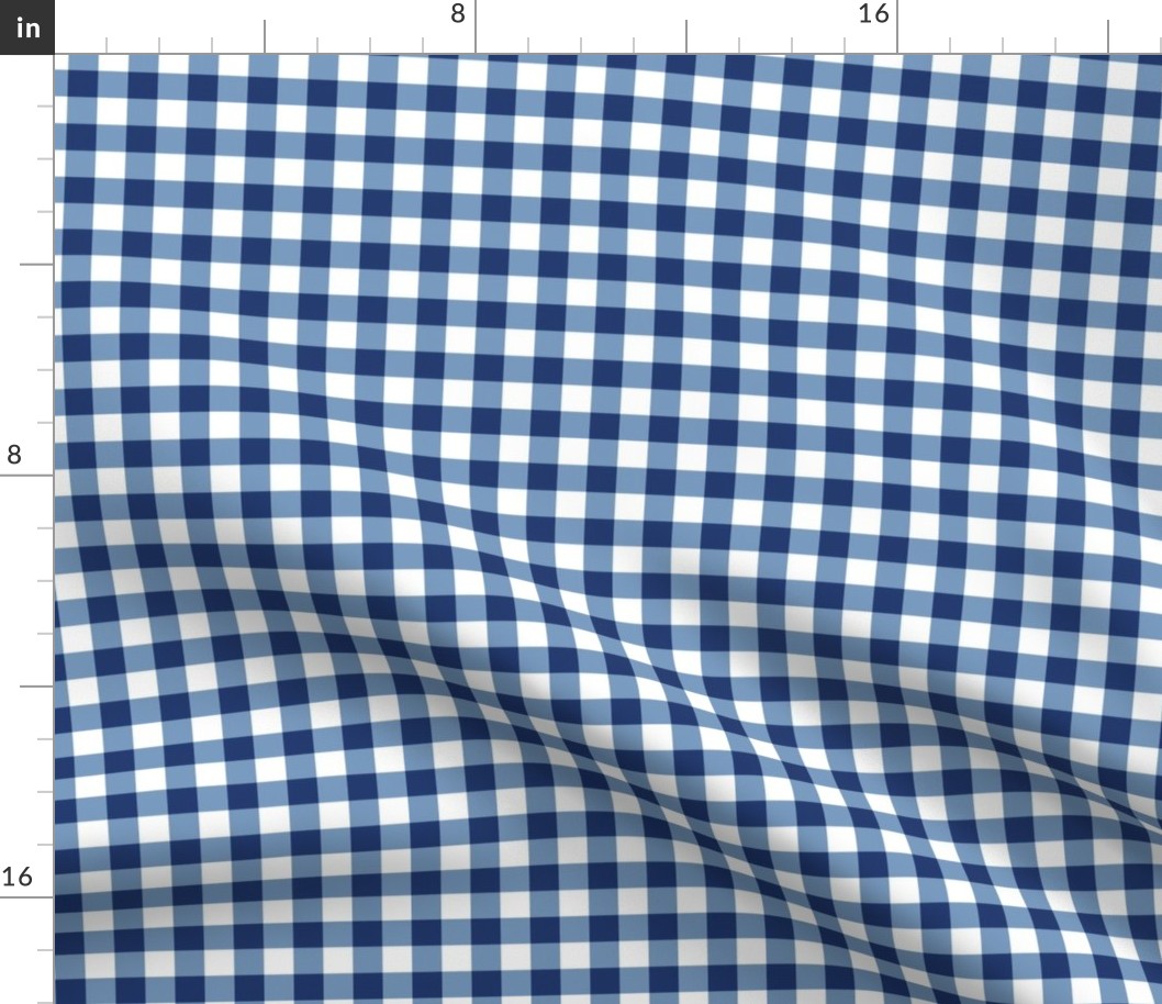 Blue and White Gingham Plaid 6 inch