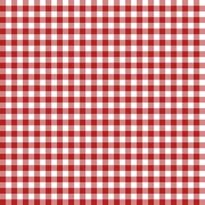 Red and White Gingham Plaid 6 inch