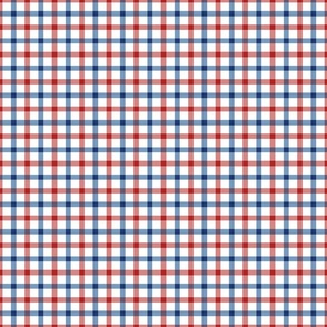 Patriotic Red White and Blue Small Gingham Plaid 6 inch