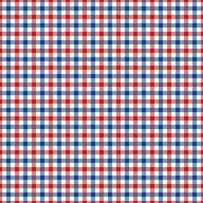 Patriotic Red White and Blue Gingham Plaid 6 inch