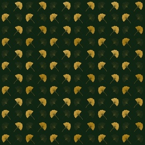 Ginkgo Leaves in Green and Gold