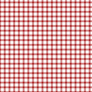 Red and White Small Gingham Plaid 12 inch