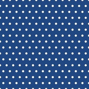 Royal Blue and White Polka Dots 12 inch