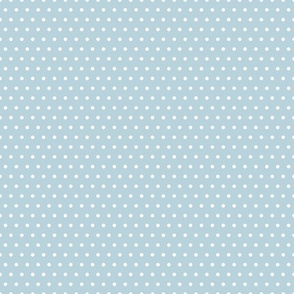 Light Blue and White Polka Dots 6 inch
