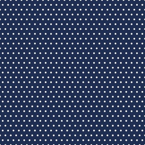 Navy Blue and White Polka Dots 6 inch