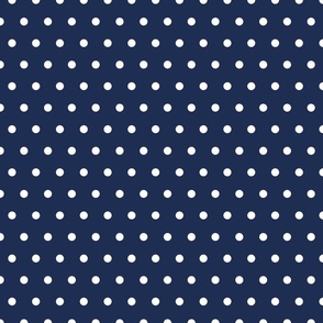 Navy Blue and White Polka Dots 12 inch