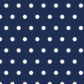 Navy Blue and White Polka Dots 24 inch