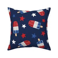 Patriotic 4th of July Popsicles on Navy Blue 12 inch