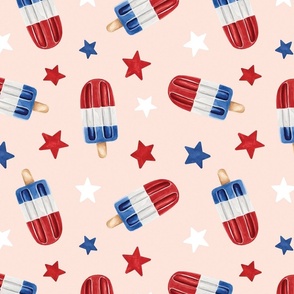 Patriotic 4th of July Popsicles on Pink 12 inch