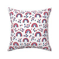 Red White and Blue Boho Rainbows and Dashes 6 inch