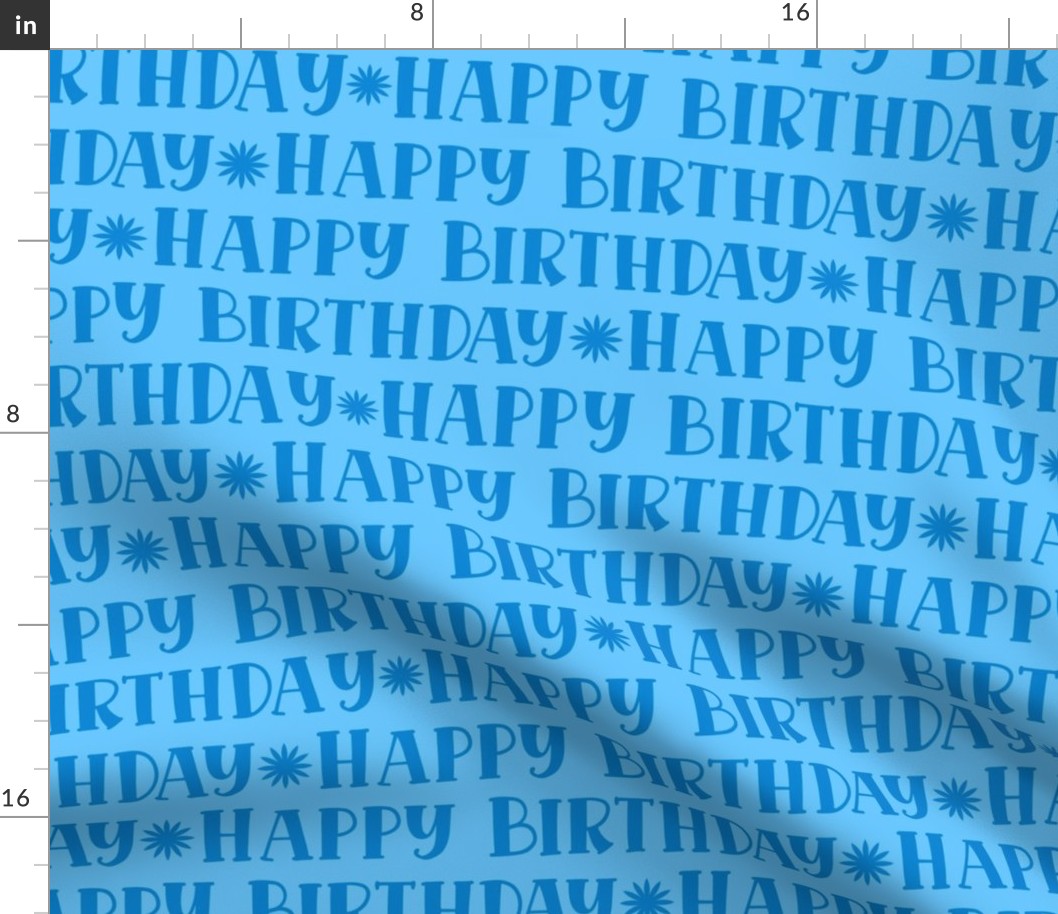 Bigger Scale Happy Birthday in Blue