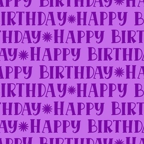 Bigger Scale Happy Birthday in Purple