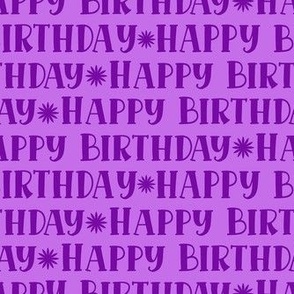 Smaller Scale Happy Birthday in Purple