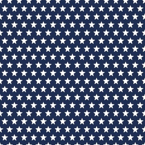 Navy Blue and White USA Stars 6 inch