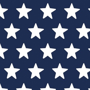 Navy Blue and White USA Stars 24 inch