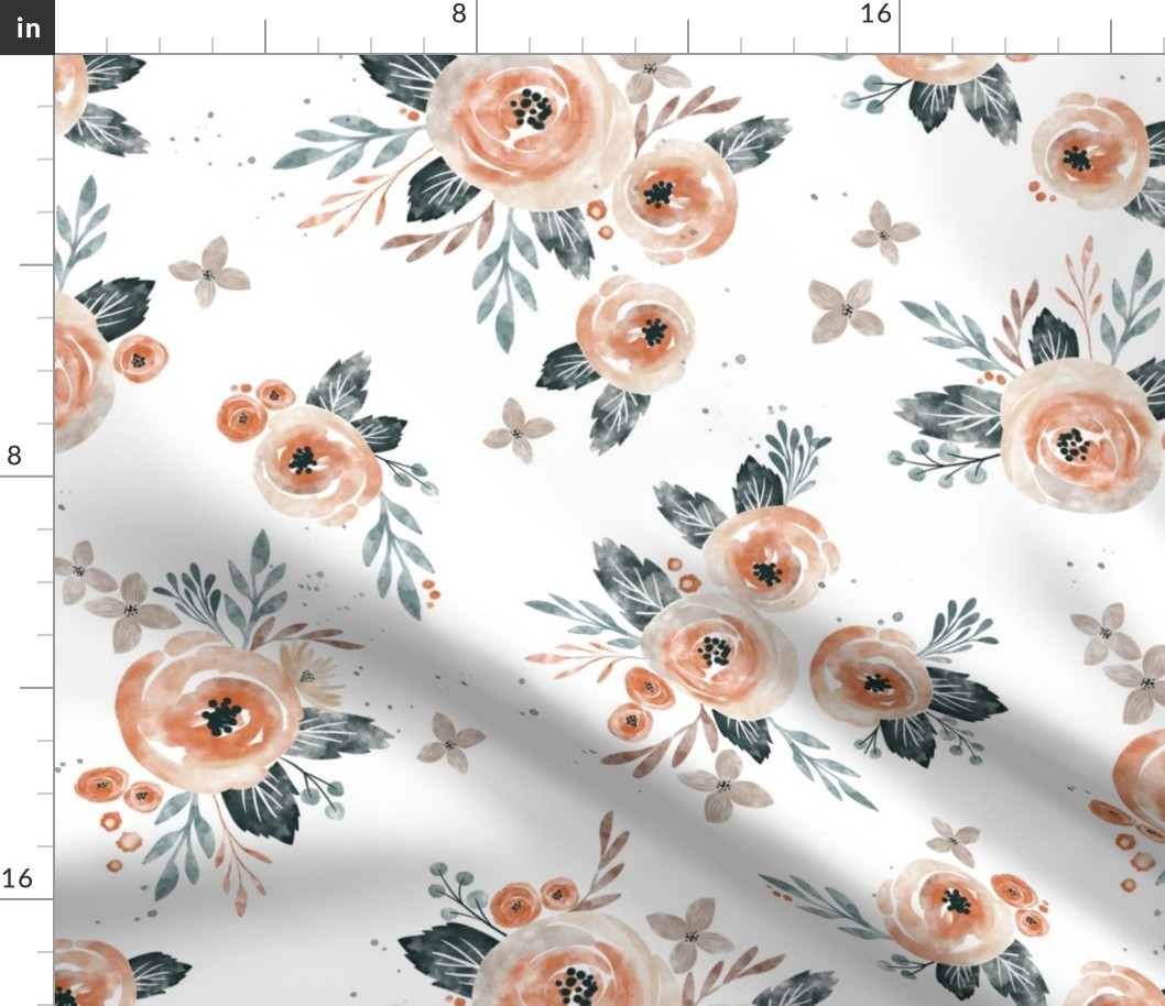 Adelia Watercolor Florals { full scale }