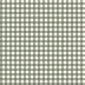 Green and Cream Gingham Plaid 6 inch